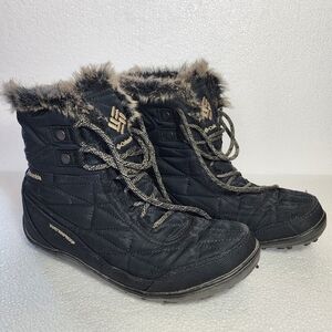 Columbia Minx Shorty III Quilted Faux-Fur Trim Waterproof Lace-Up Winter Boots